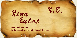 Nina Bulat vizit kartica